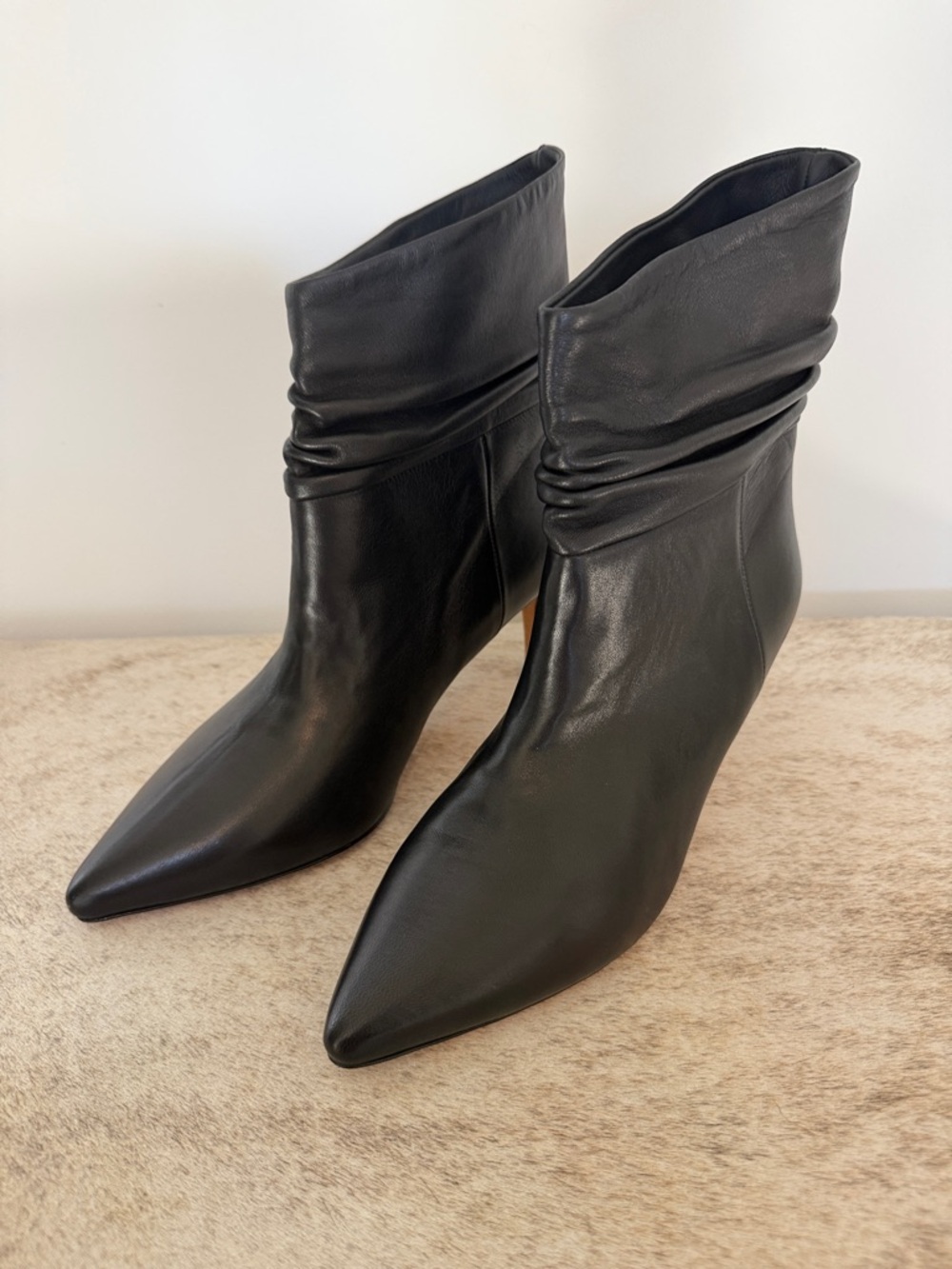 Women’s Iro Black Slouch Leather Ankle Boots